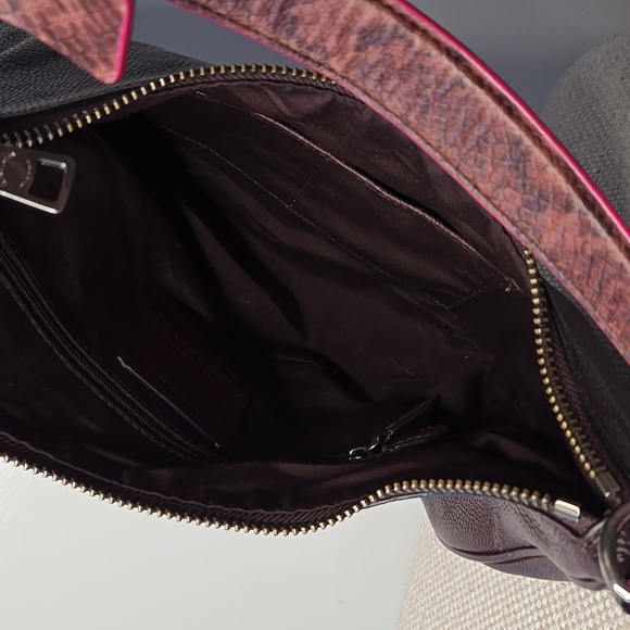 Coach Exotic Trim Harley Hobo Bag F20917 Oxblood Color - Picture 10 of 11